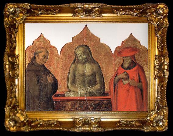 framed  Fra Filippo Lippi The Dead Chris with St Francis and St Jerome., ta009-2
